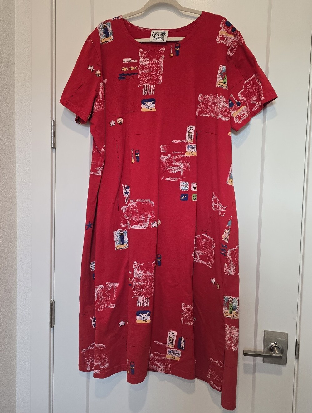 🎰Copa Cabana Vintage Beach Print Dress